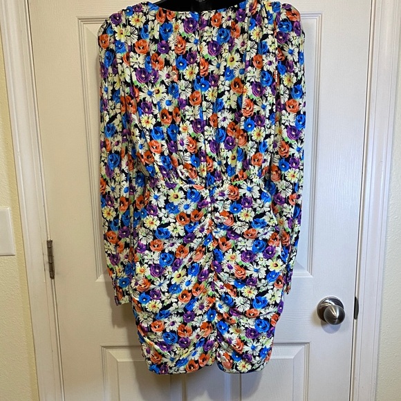 Zara Sultry Bodycon Multicolor Floral Long Sleeve Dress Small - Picture 2 of 9